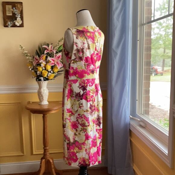Charter Club Splashy Floral Print Sheath Dress, Size 8 - Picture 5 of 7
